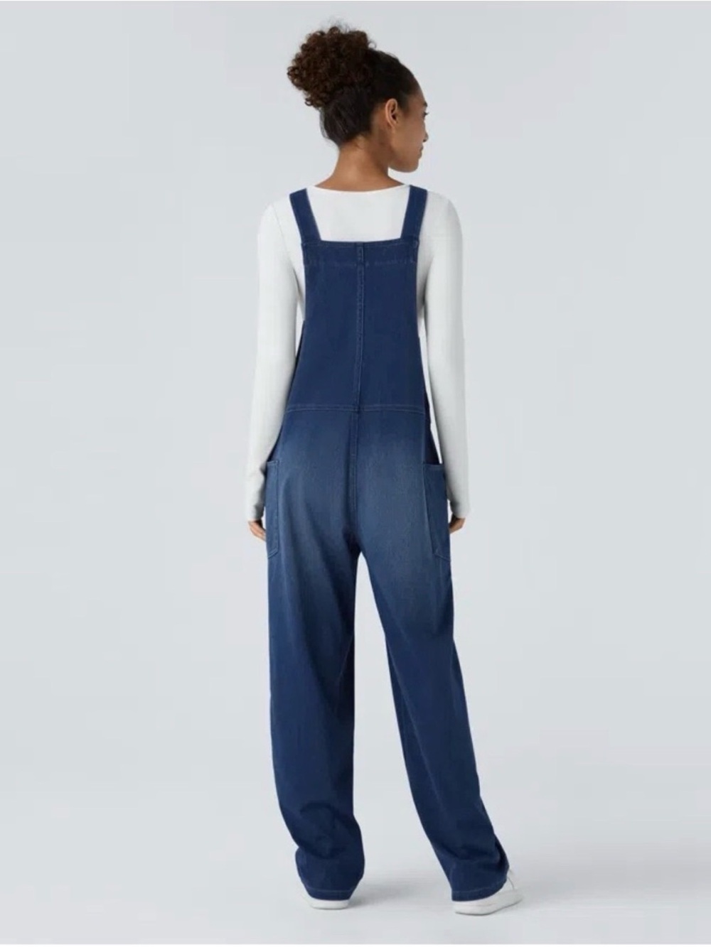 Halara Flex V Neck Pocket Washed Denim Casual Overalls Small - Picture 2 of 10